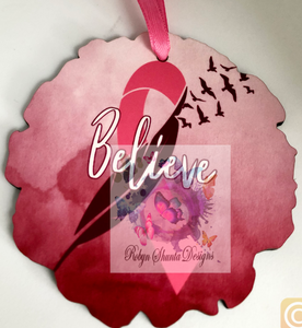 Believe Breast Cancer Ornament