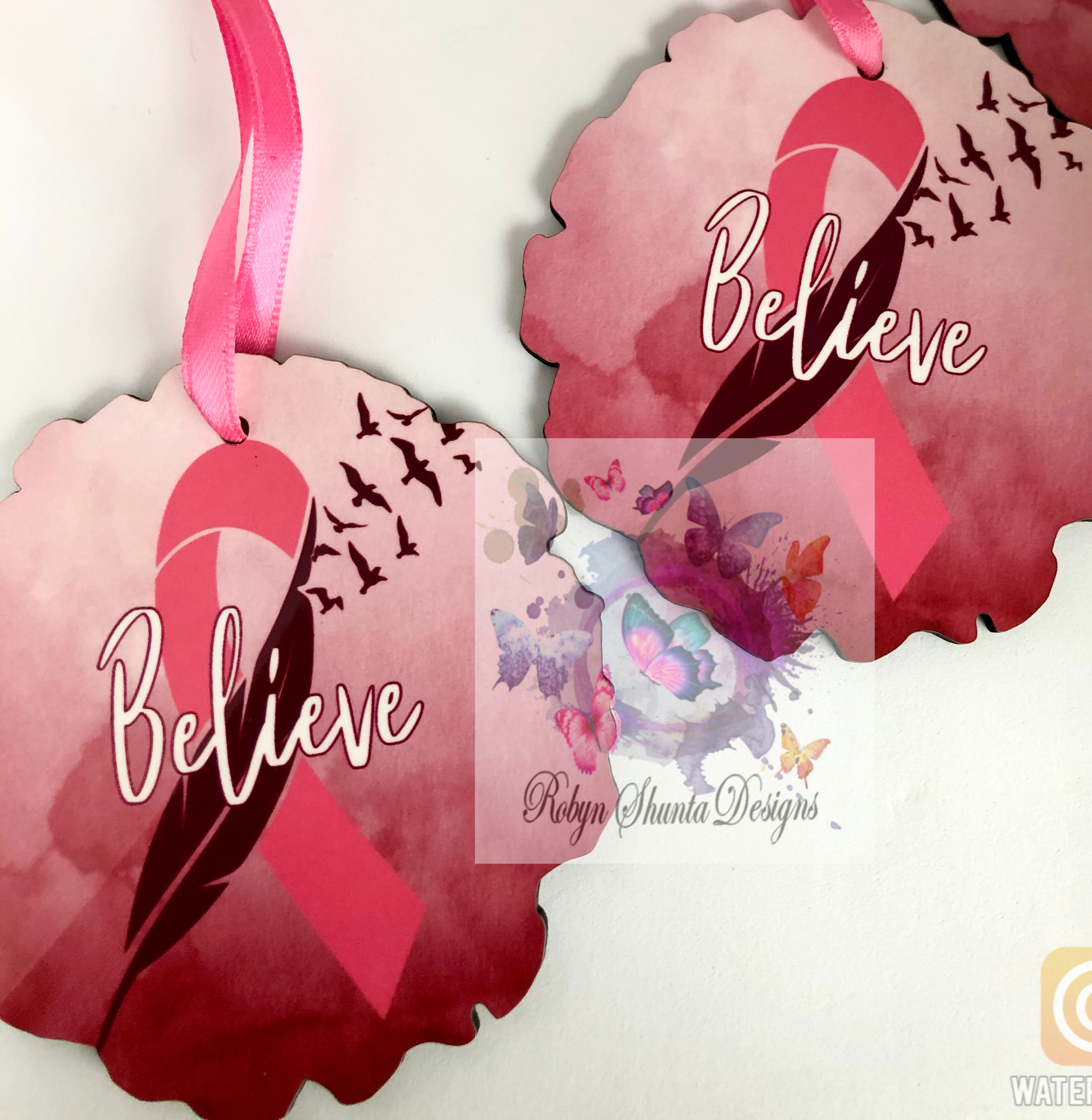 Believe Breast Cancer Ornament