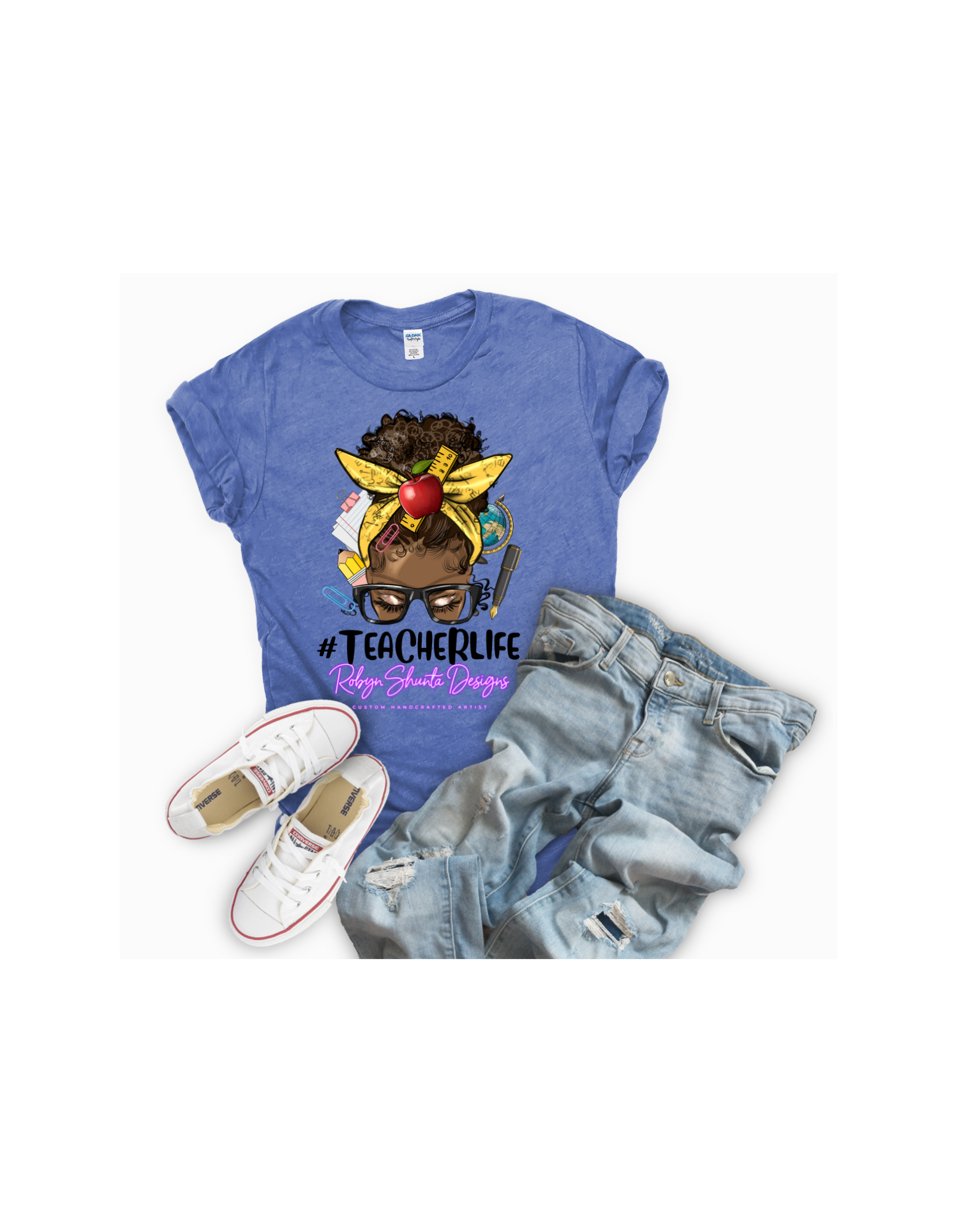 Afro Messy Teacher Life Unisex T-shirt