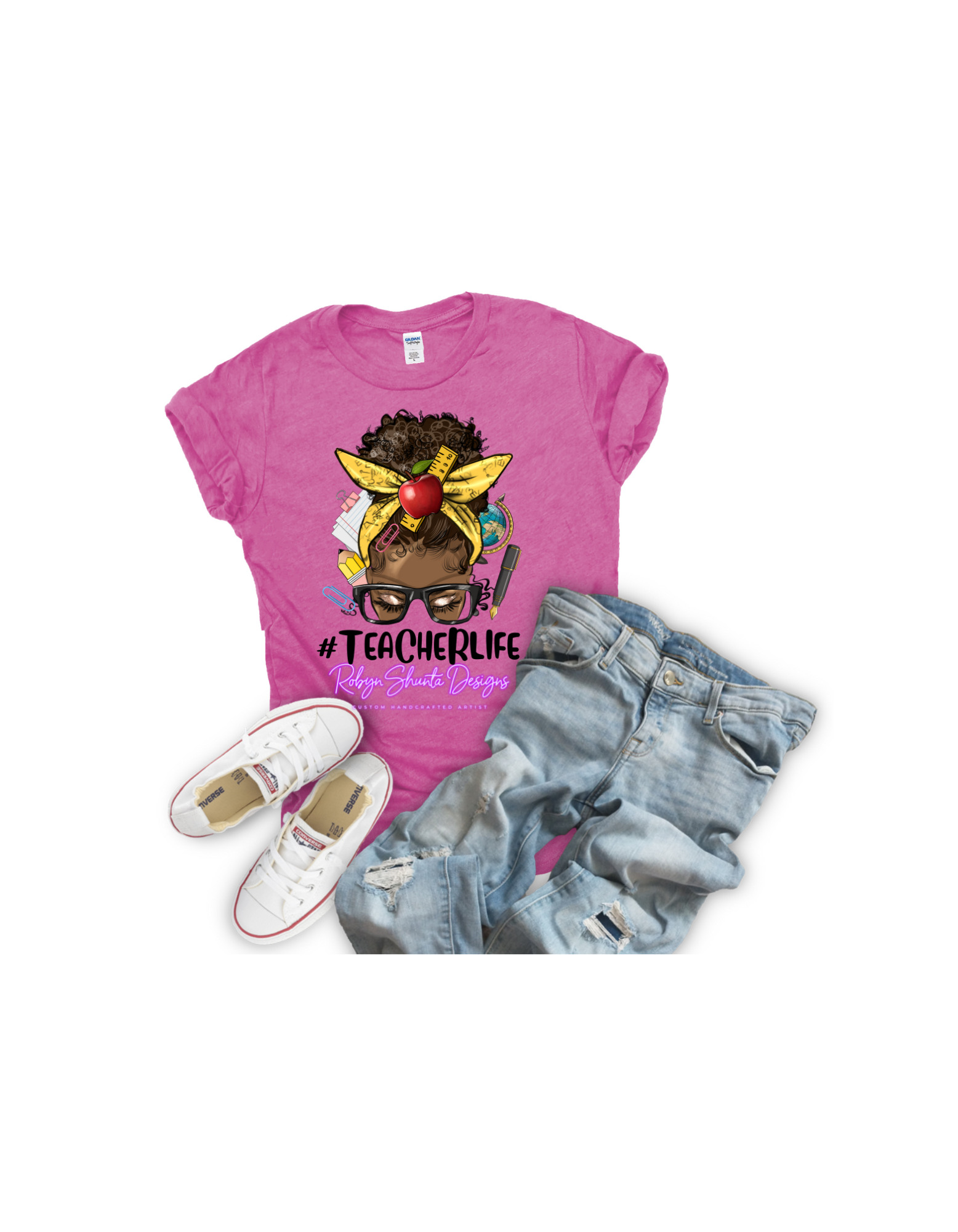 Afro Messy Teacher Life Unisex T-shirt