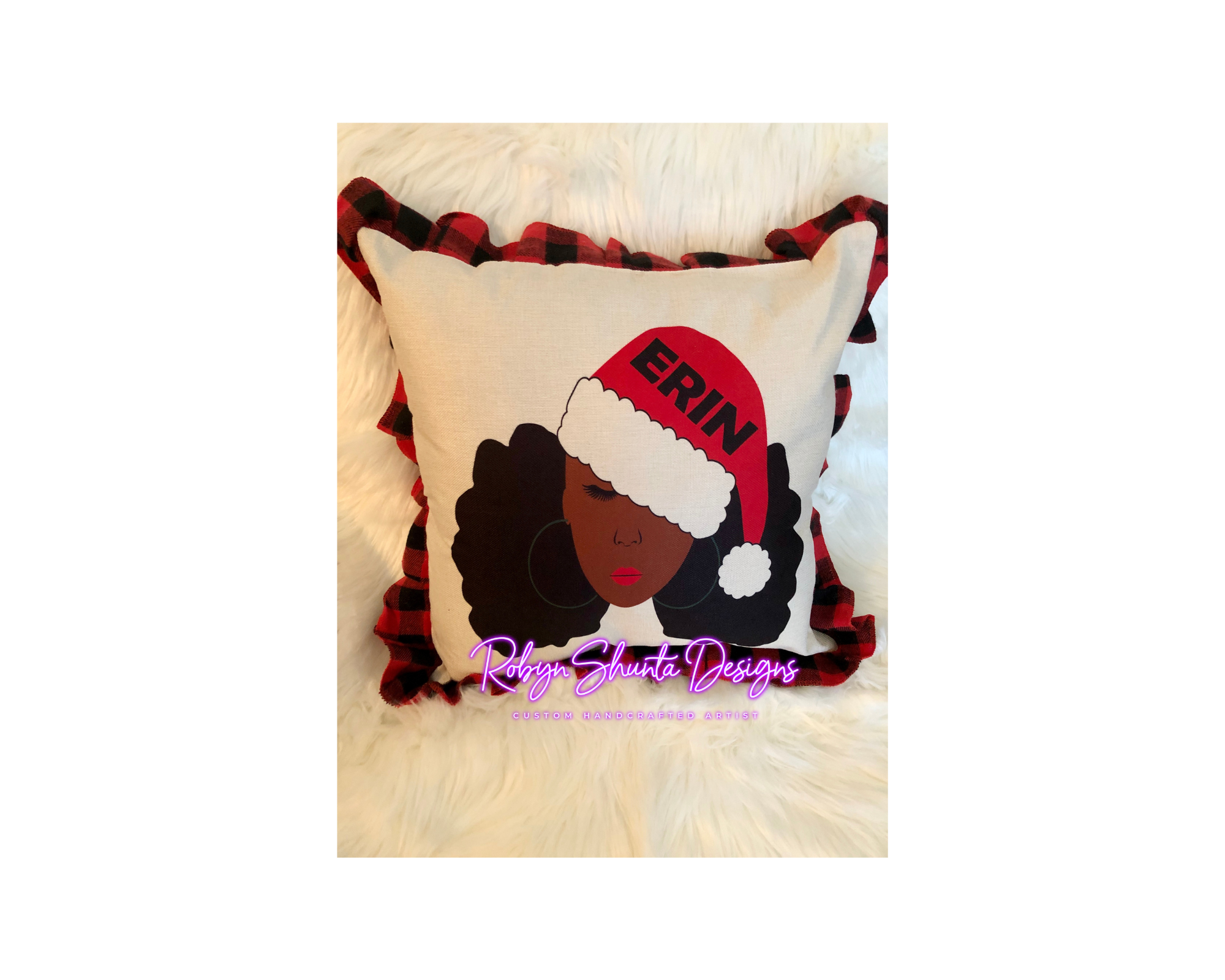 Afro Girl Pillow & Stocking set