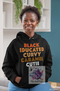 Educated Black Curvy Caramel Cutie Unisex T-Shirt